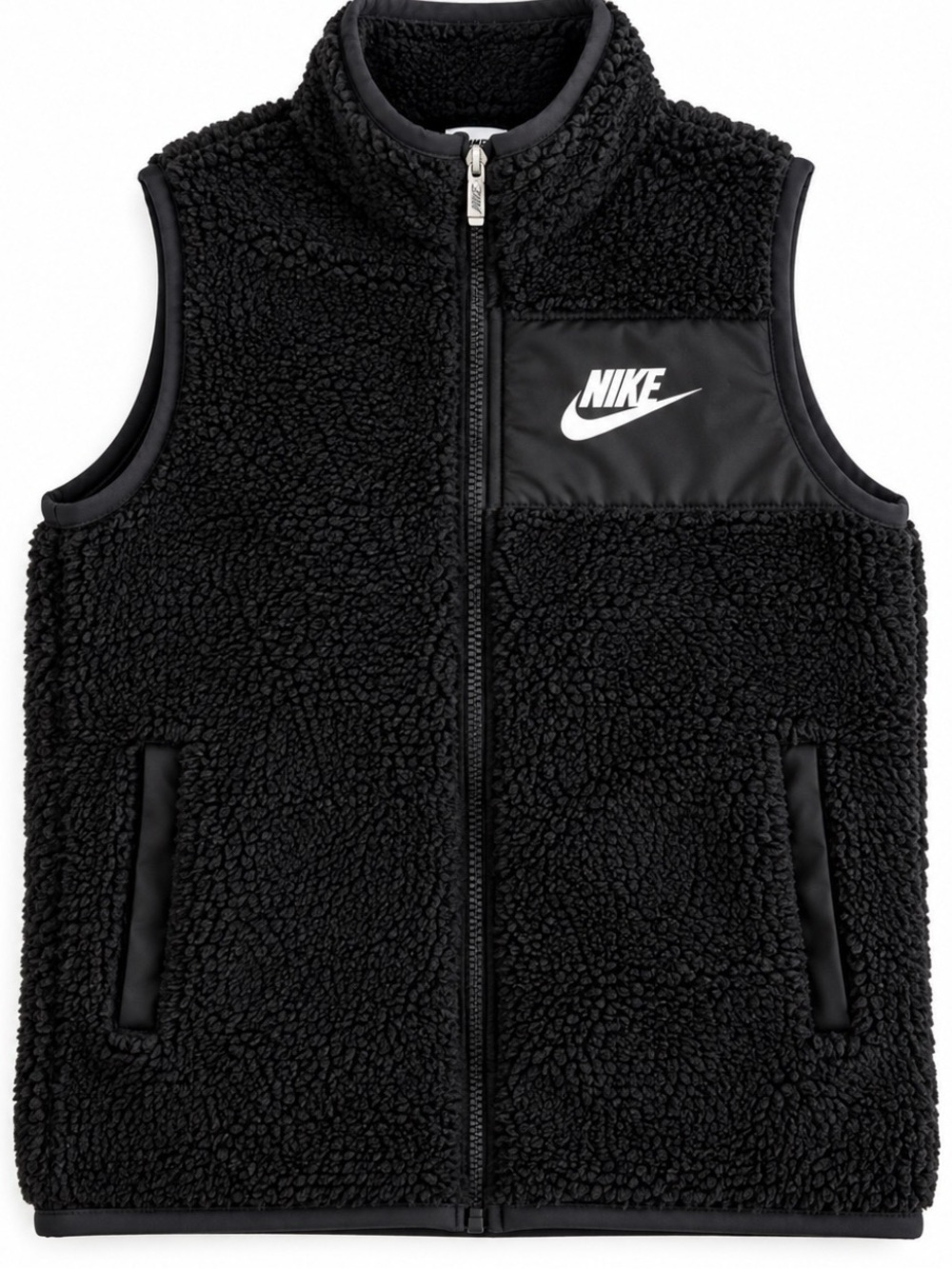 Nike Kids Black Sherpa Vest with Logo